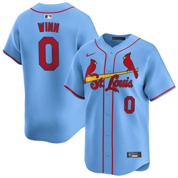  Men's St. Louis Cardinals #0 Masyn Winn Nike Light Blue Alternate Limited Jersey 