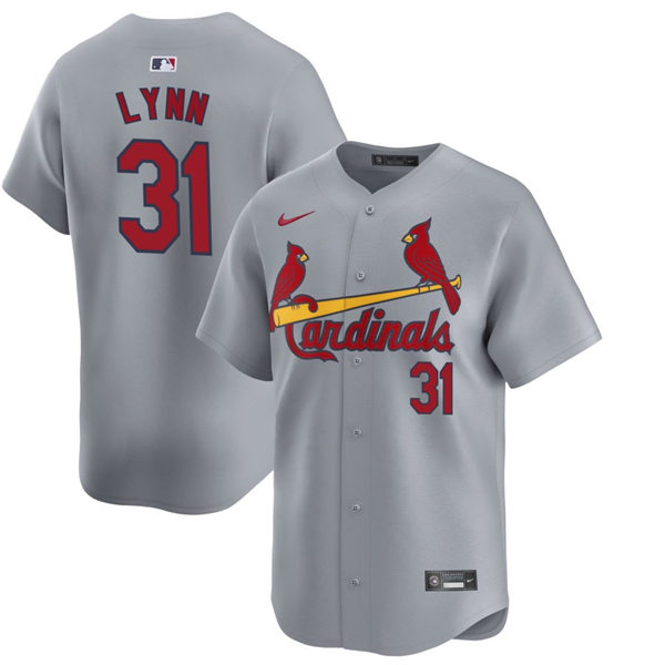  Men's St. Louis Cardinals #31 Lance Lynn Nike Grey Road Limited Jersey(1) 