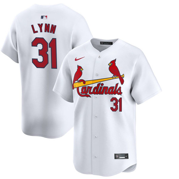  Men's St. Louis Cardinals #31 Lance Lynn Nike White Home Limited Jersey 