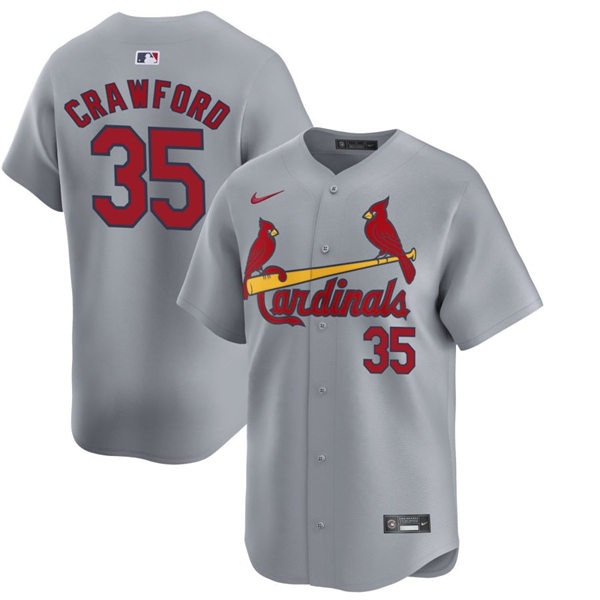  Men's St. Louis Cardinals #35 Brandon Crawford Nike Grey Road Limited Jersey 