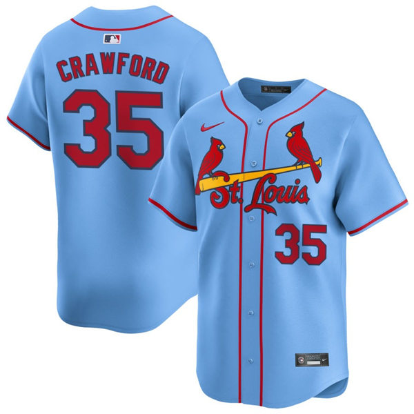  Men's St. Louis Cardinals #35 Brandon Crawford Nike Light Blue Alternate Limited Jersey 