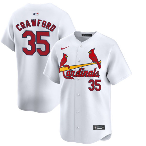  Men's St. Louis Cardinals #35 Brandon Crawford Nike White Home Limited Jersey 