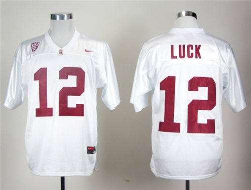  Men's Standford Cardinals #12 Andrew Luck PAC 12 White Nike College Football Jersey