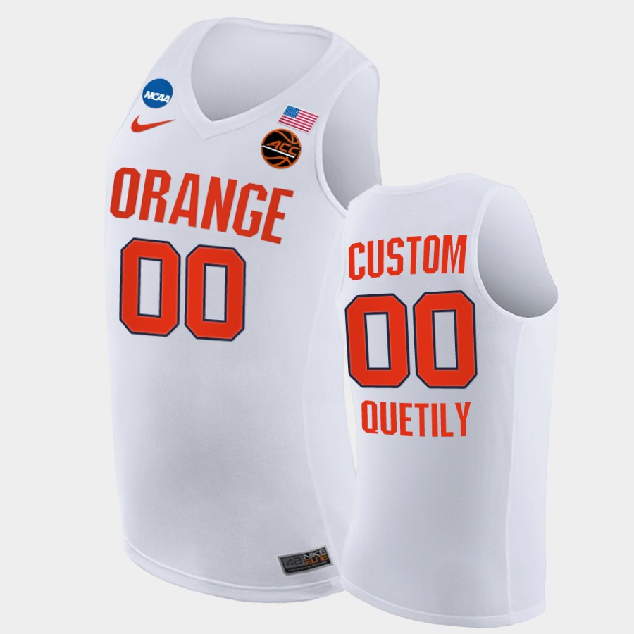 Men's Syracuse Orange Custom Nike White College Basketball Jersey 