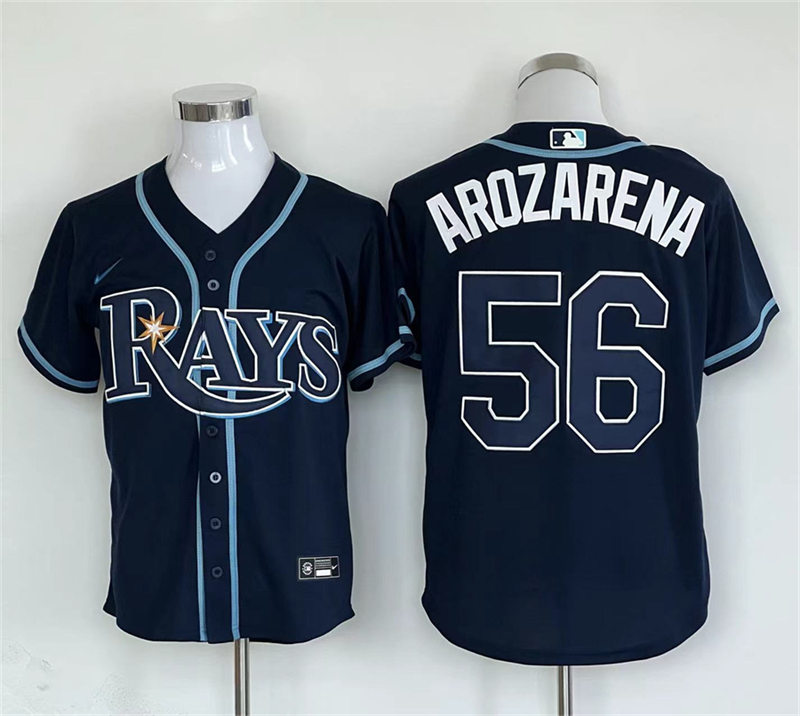  Men's Tampa Bay Rays #56 Randy Arozarena Nike Navy Alternate Coolbase Jersey 
