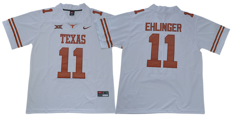  Men's Texas Longhorns #11 Sam Ehlinger Nike White Football Jersey