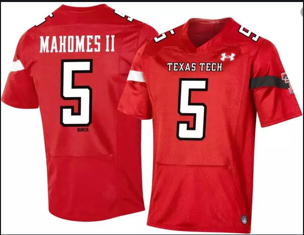  Men's Texas Tech Red Raiders #5 Patrick Mahomes II Under Armour 2020 Red College Football Jersey