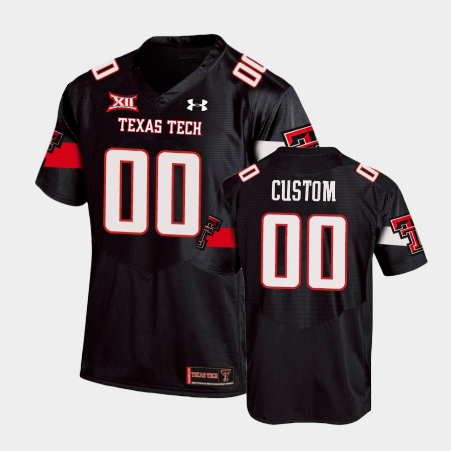  Men's Texas Tech Red Raiders Custom 2020 Black Under Armour College Football Jersey 