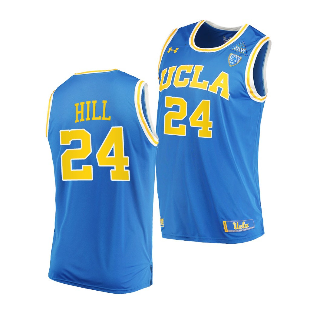  Men's UCLA Bruins #24 Jalen Hill Under Armour Blue Basketball Jersey
