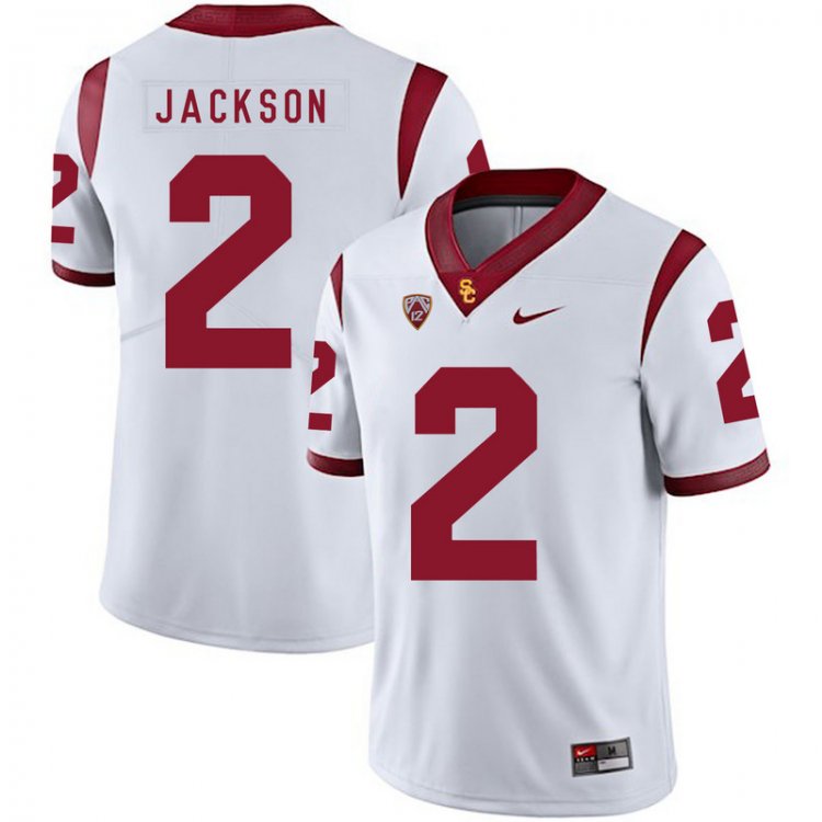  Men's USC Trojans #2 Adoree' Jackson Nike Limited Jersey - White With Name
