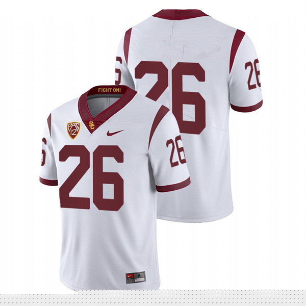  Men's USC Trojans #26 Travis Dye Nike White Without Name College Football Game Jersey