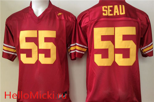  Men's USC Trojans #55 Junior Seau Red Limited Stitched College Football Nike NCAA Jersey 