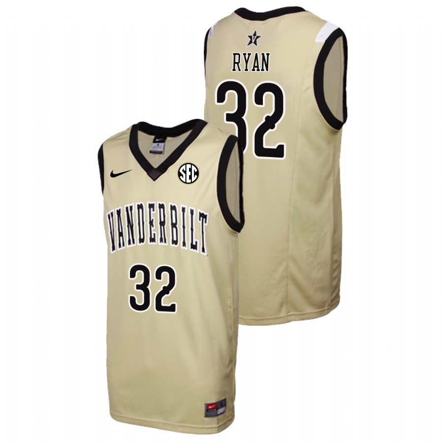  Men's Vanderbilt Commodores #32 Matt Ryan Nike 2012-18 Gold College Basketball Jersey 