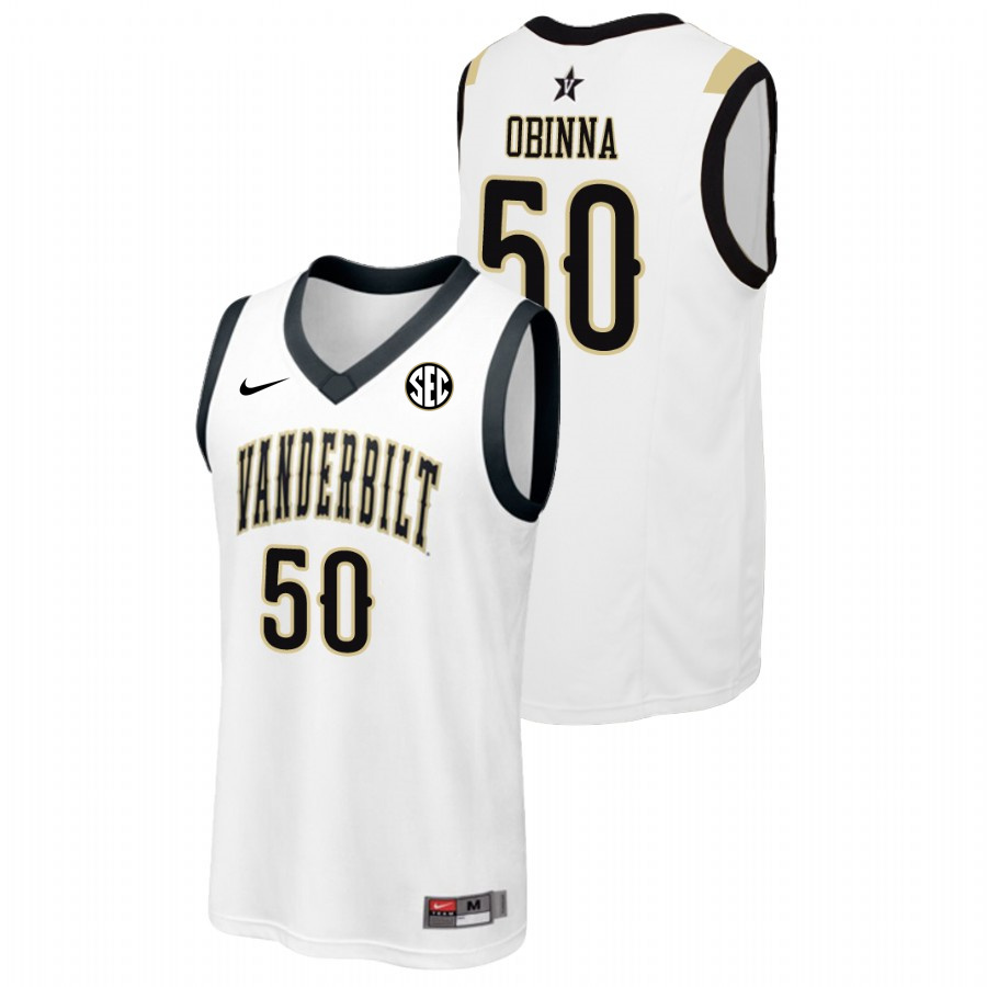  Men's Vanderbilt Commodores #50 Ejike Obinna Nike 2012-18 White College Basketball Jersey 