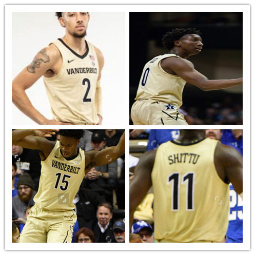  Men's Vanderbilt Commodores  Custom Nike 2020 Gold College Game Basketball Jersey 