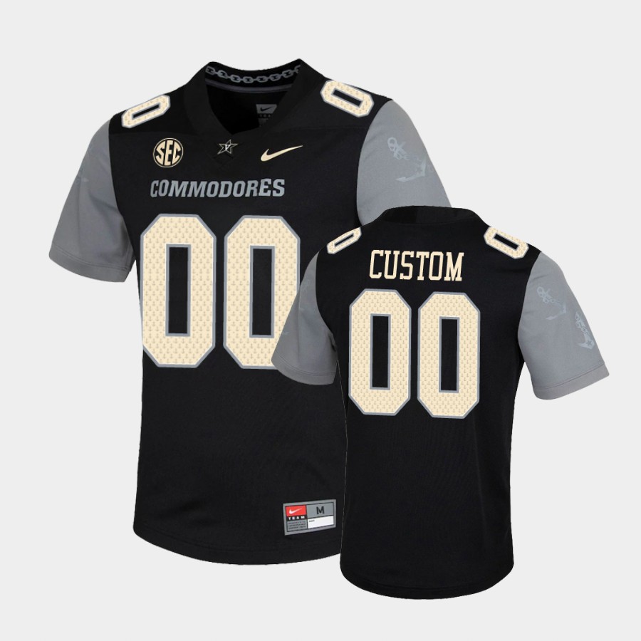  Men's Vanderbilt Commodores Custom Nike 2020 Black Untouchable College Game Football Jersey 