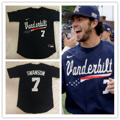  Men's Vanderbilt Commodores Custom Nike Navy White College Baseball Jersey  