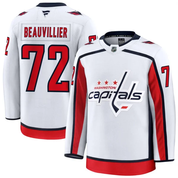  Men's Washington Capitals #72 Anthony Beauvillier Fanatics Away White Premium Jersey 