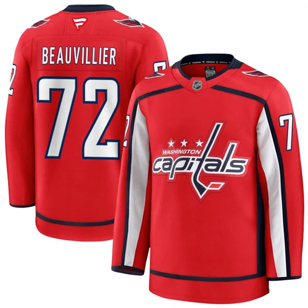  Men's Washington Capitals #72 Anthony Beauvillier Fanatics Home Red Premium Jersey 