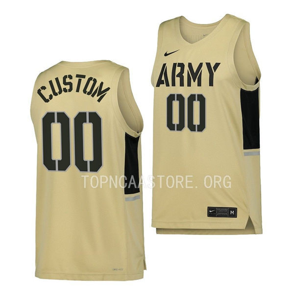  Men's Youth Army Black Knights Custom Nike Gold College Basketball Game Jersey 