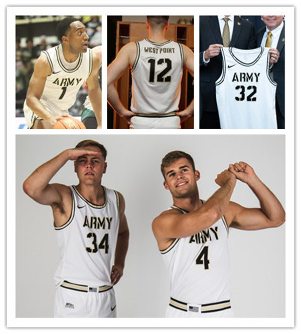  Men's Youth Army Black Knights Custom Nike White College Basketball Game Jersey 
