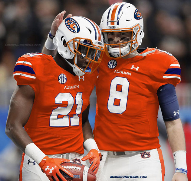  Men's Youth Auburn Tigers Custom Under Armour Orange Football Jersey 