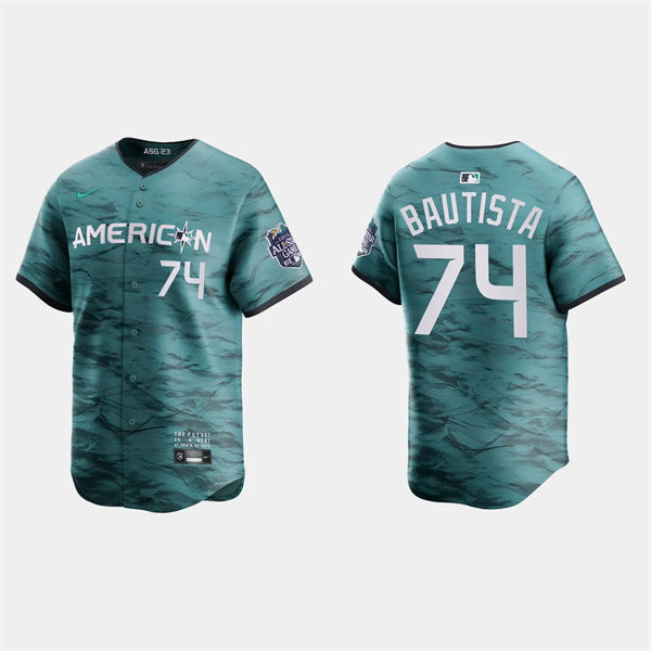  Men's Youth Baltimore Orioles #74 Felix Bautista American League 2023 MLB All-Star Game Limited Player Jersey Teal 