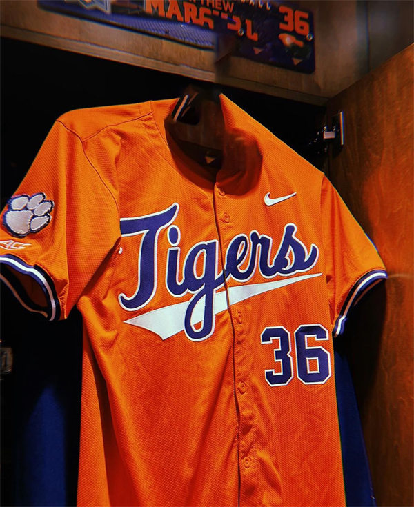  Men's Youth Clemson Tigers Custom Nike 2024 Orange Baseball Game Jersey 