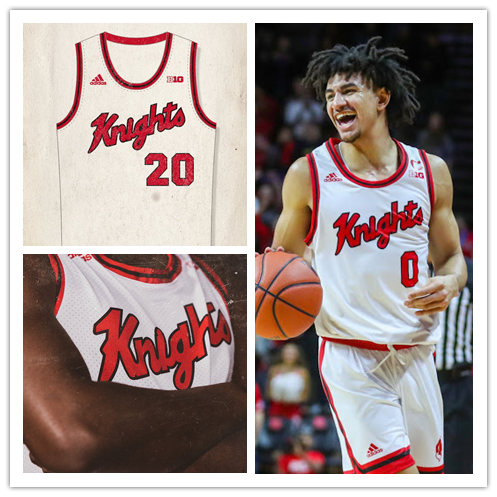  Men's Youth Custom Rutgers Scarlet Knights Adidas White College Basketball Jersey 