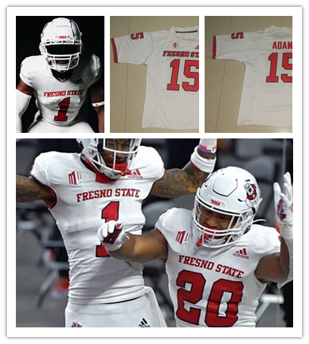  Men's Youth Fresno State Bulldogs Adidas 2020 White College Football Jersey 