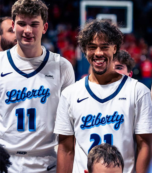  Men's Youth Liberty Flames Custom Nike 2023 C-USA White College Basketball Game Jersey 