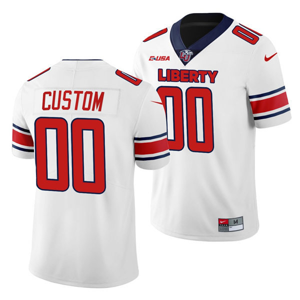  Men's Youth Liberty Flames Custom Nike 2023 White College Football Jersey 
