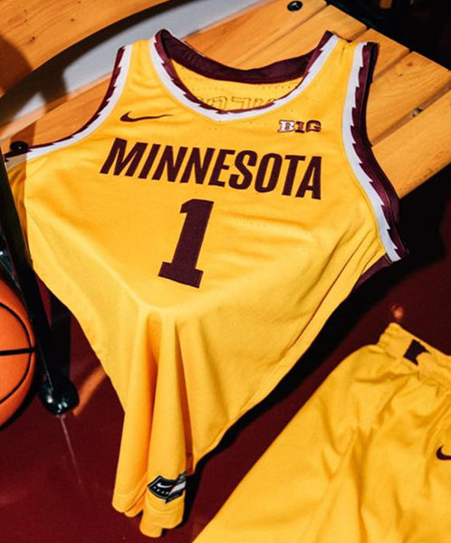  Men's Youth Minnesota Golden Gophers Custom Nike 2024 Gold College Basketball Game Jersey 