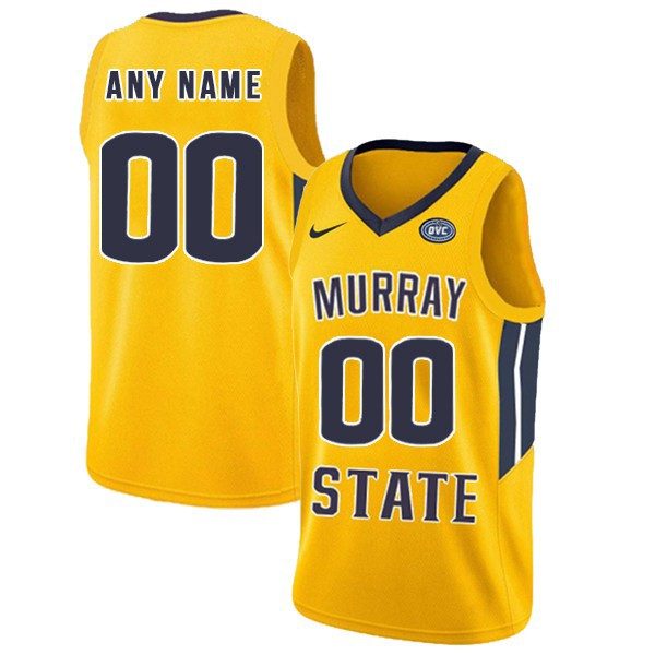  Men's Youth Murray State Racers Custom 2019-20 Gold College Basketball Game Jersey 