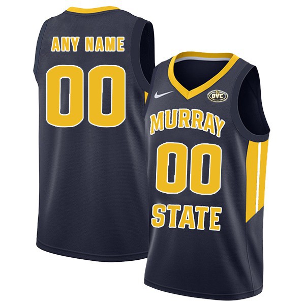 Men's Youth Murray State Racers Custom 2019-20 Navy College Basketball Game Jersey 