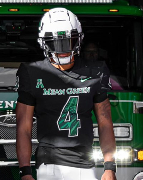  Men's Youth North Texas Mean Green Custom Nike 2023 Black College Football Game Jersey 