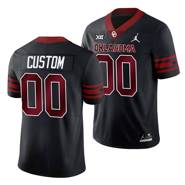  Men's Youth Oklahoma Sooners Custom Anthracite Alternate Football Jersey 