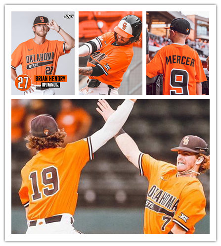  Men's Youth Oklahoma State Cowboys Custom Nike 2022 Orange Pullover Baseball Jersey 