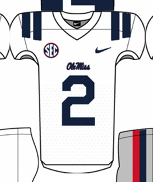  Men's Youth Ole Miss Rebels Custom Nike 2024 White Navy College Football Game Jersey 