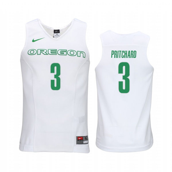  Men's Youth Oregon Ducks #3 Payton Pritchard 2020 White Green College Basketball Game Jersey