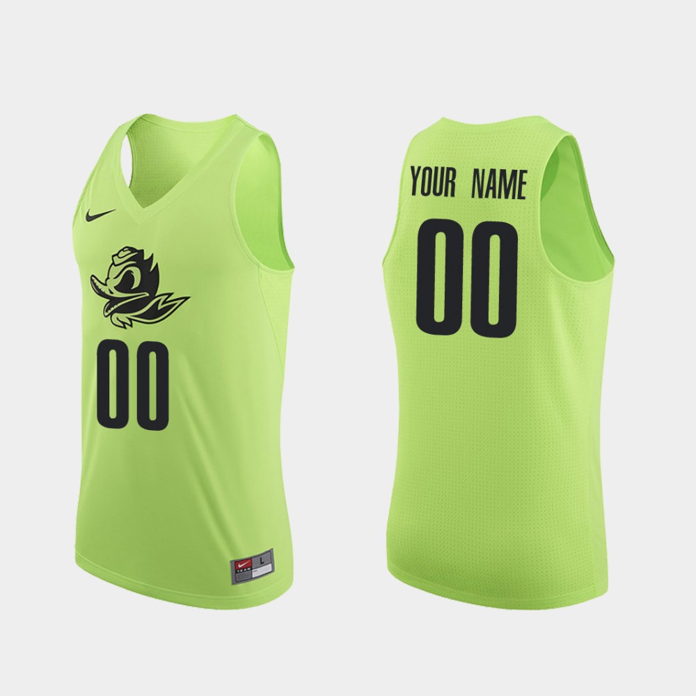  Men's Youth Oregon Ducks Custom Nike Apple Green Limited Basketball Jersey 