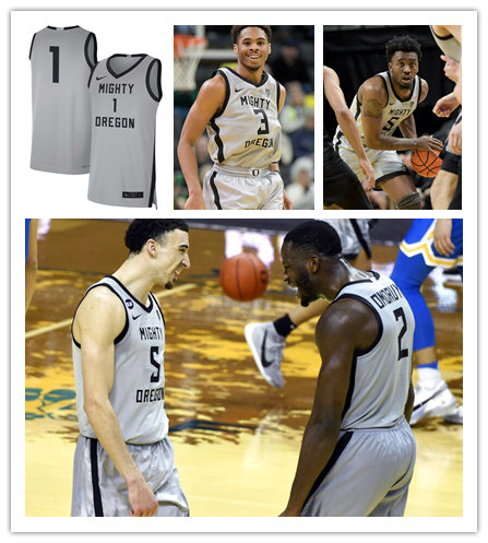  Men's Youth Oregon Ducks Custom Nike Grey Mighty Oregon Limited Basketball Jersey 