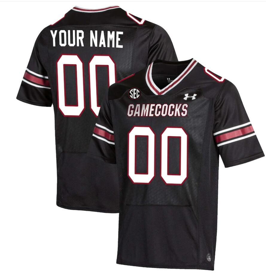  Men's Youth South Carolina Gamecocks Custom 2019 Black Under Armour College Football Game Jersey 