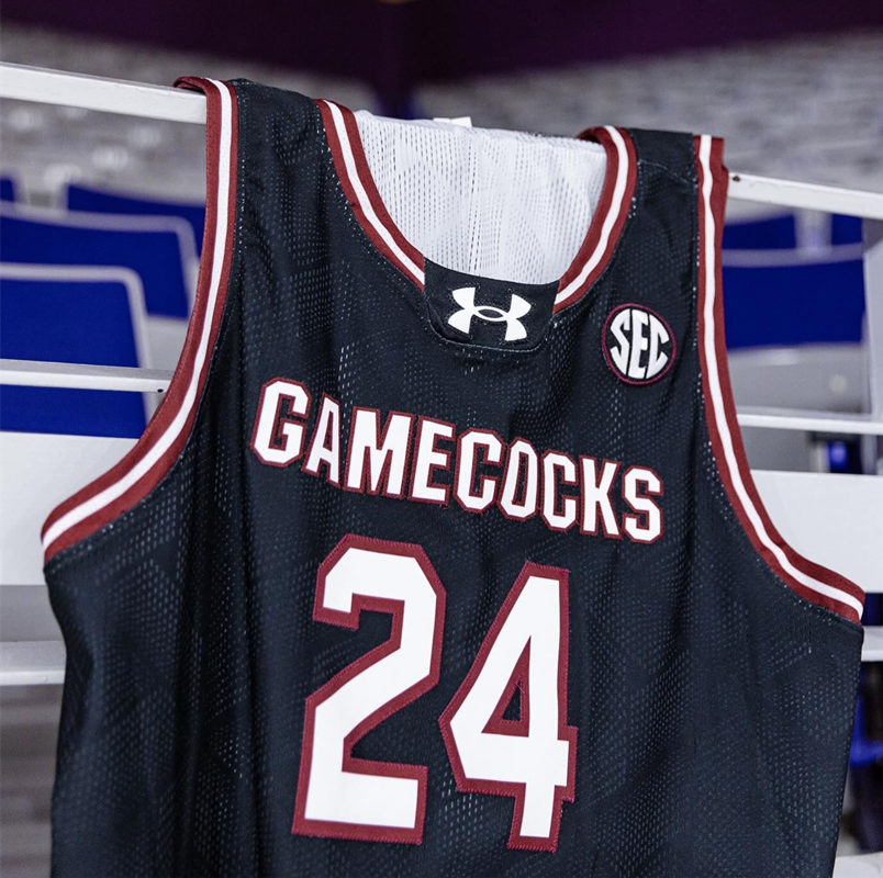 Men's Youth South Carolina Gamecocks Custom 2023-24 Black College Basketball Game Jersey 