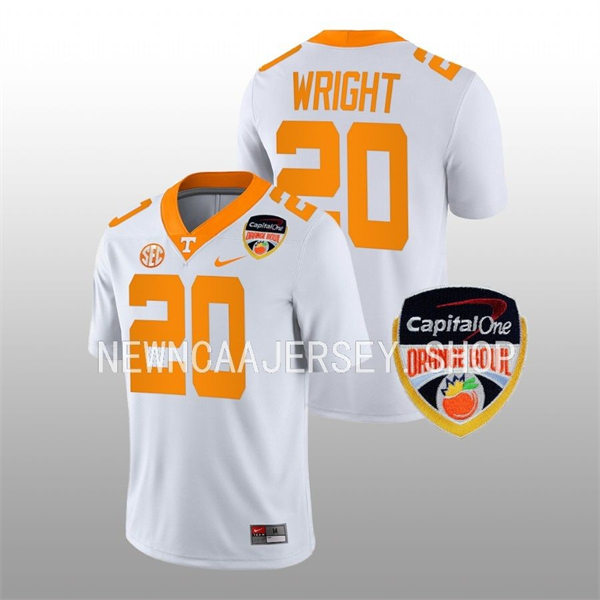  Men's Youth Tennessee Volunteers #20 Jaylen Wright Nike White College Football Game Jersey