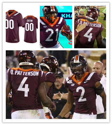  Men's Youth Virginia Tech Hokies Custom Nike 2019 Maroon College Game Football Jersey 