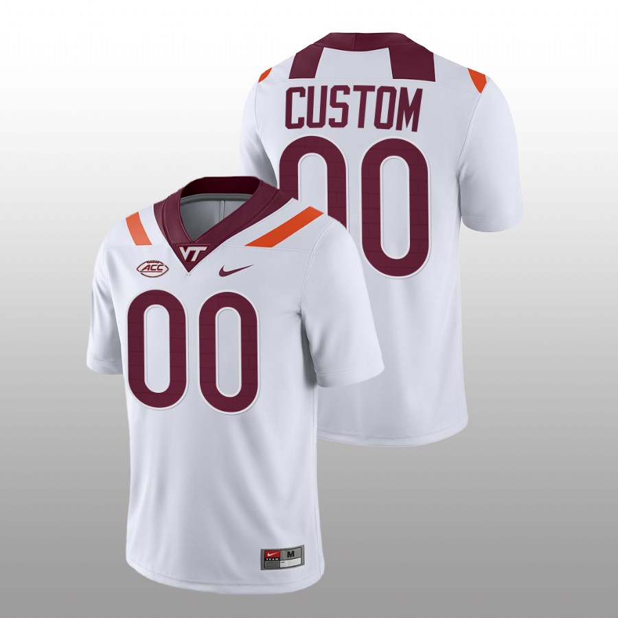 Men's Youth Virginia Tech Hokies Custom Nike 2019 White College Game Football Jersey 