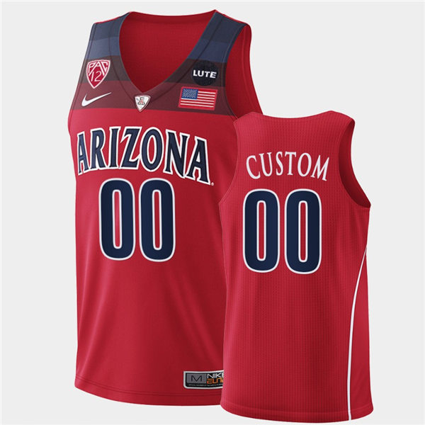  Men Arizona Wildcats Custom Nike Red College Basketball Game Jersey 