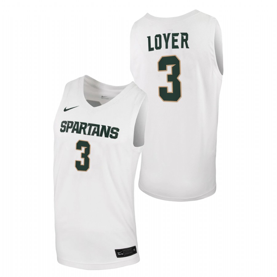  Men Michigan State Spartans 2020-21 Foster Loyer Basketball White Jersey