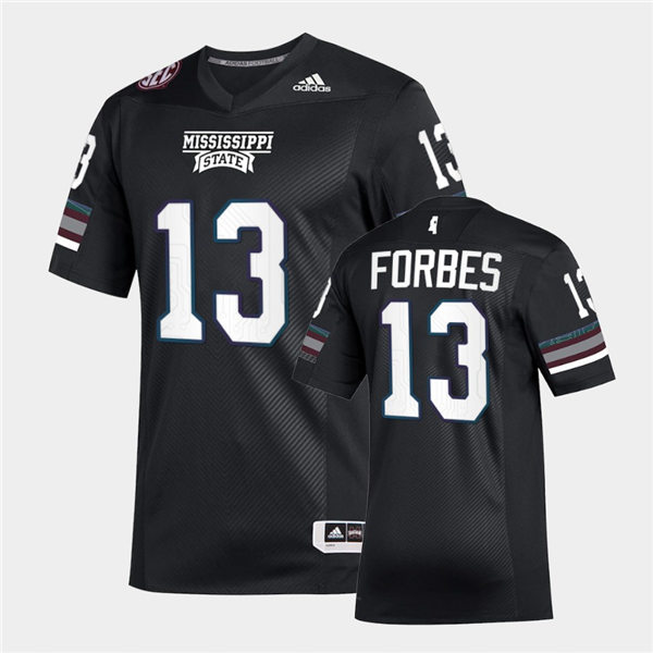  Men Mississippi State Bulldogs #13 Emmanuel Forbes adidas 2020 Black Premier Strategy Football Jersey